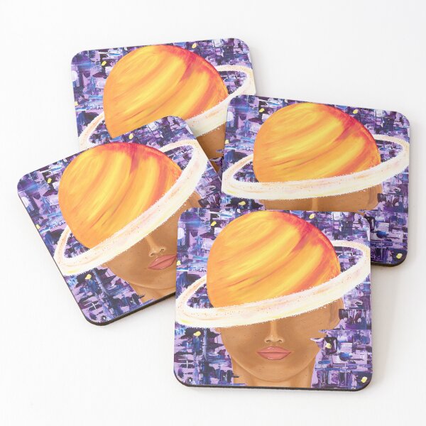 Item preview, “Stellar Style” portrait abstract, Saturn, Space, Shooting Stars designed and sold by emmalyonsart.