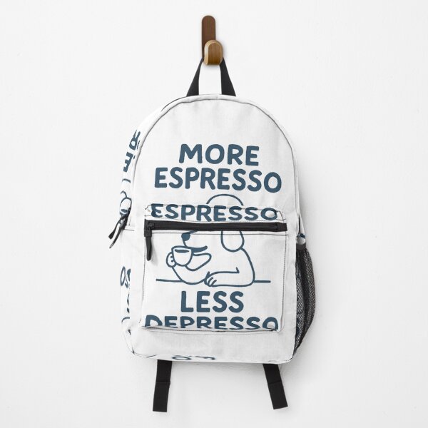 Item preview, Vintage Coffee Dog Shirt - More Espresso Less Depresso Humor Classic T-Shirt designed and sold by inkfluenceart.