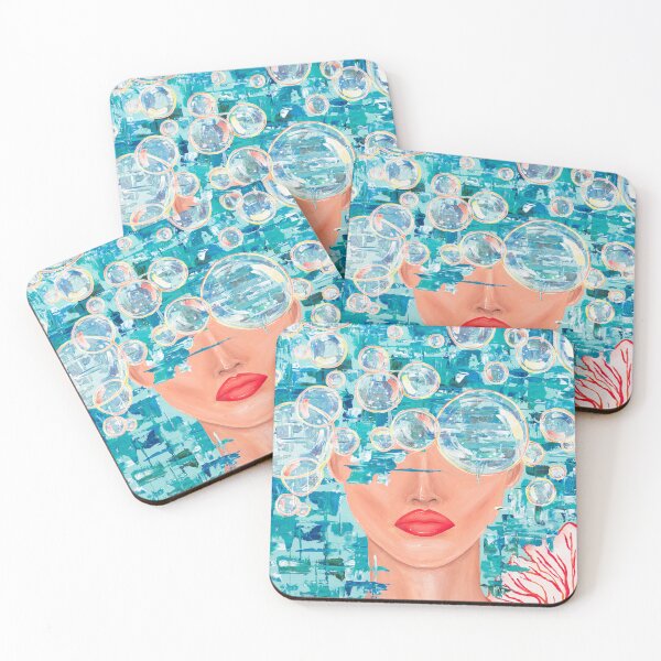 Item preview, “Thought Bubbles”, portrait abstract, under the sea mermaid designed and sold by emmalyonsart.