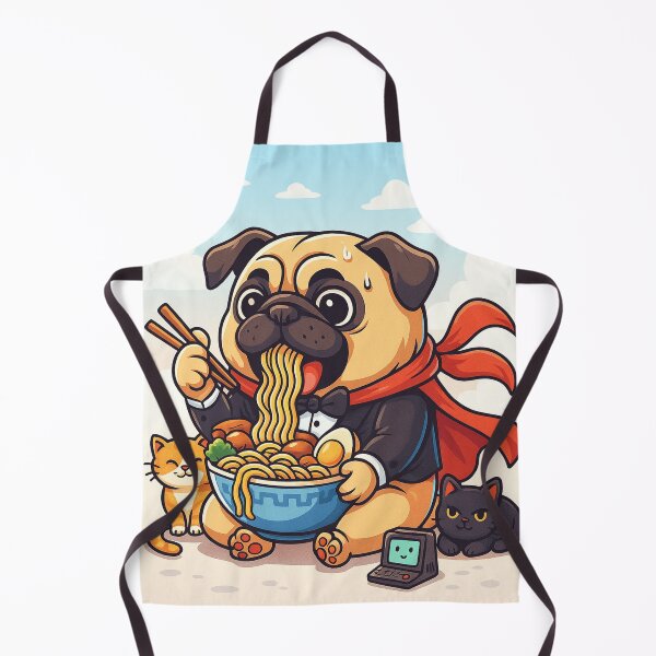 Item preview, Cute Pug Noodles Art designed and sold by THISPUGVIBE.