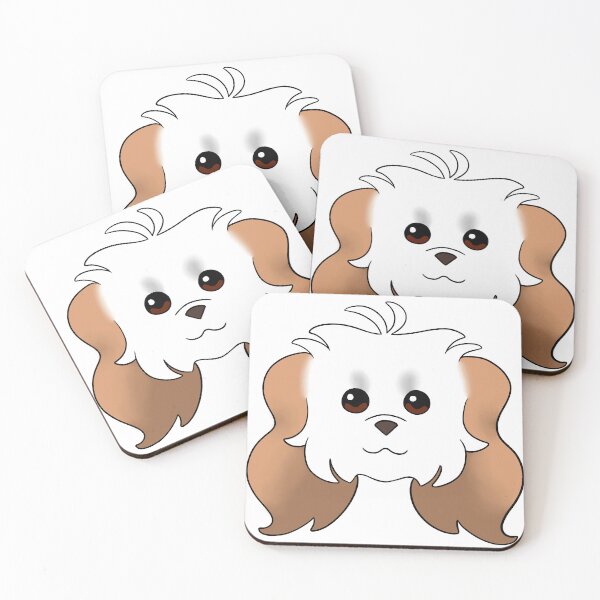 Item preview, White Long Ear Maltipoo Apricot Ears  designed and sold by OliRoseArt.