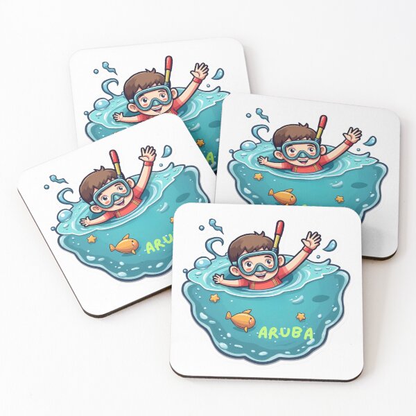 Item preview, Cute little snorkeler in aruba designed and sold by seahorse crossing.