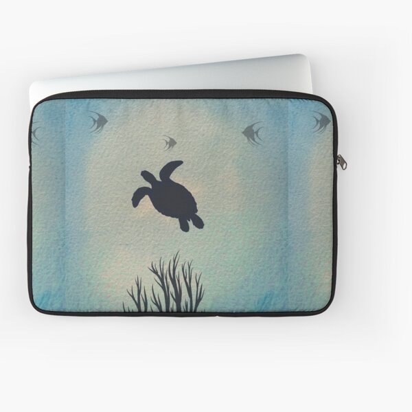 Item preview, Mixed Media Watercolor Sea Turtle Silhouette Seaweed   designed and sold by HydrangeaDelMar.