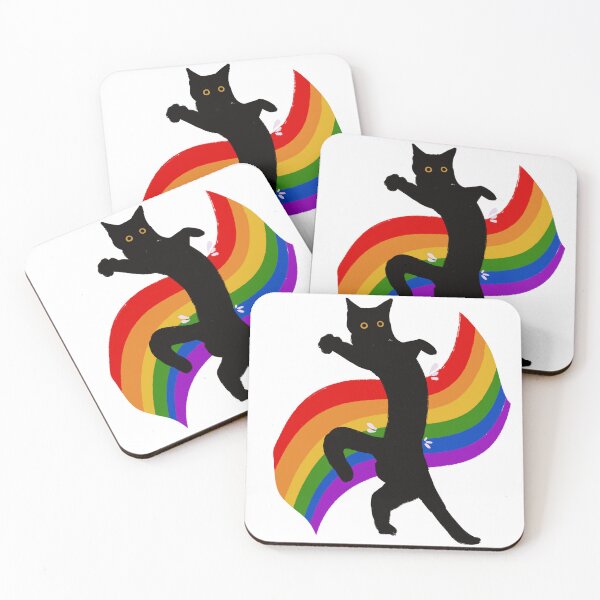 Item preview, Funny Black Cat with Pride Flag – LGBTQ+ Cat Sticker designed and sold by MitaBoo.