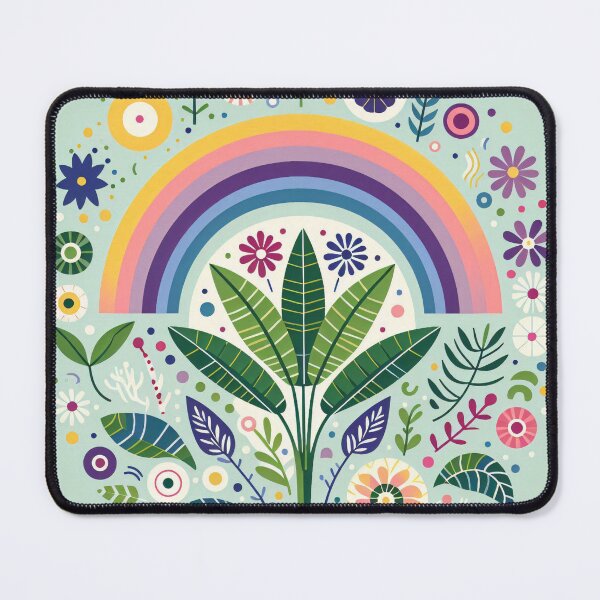 Item preview, Bird of Paradise Leaf Rainbow Vibrant Tropical Display - Scandinavian Folk Art by heidiannemorris © designed and sold by FOLK ART FUSION by heidiannemorris.