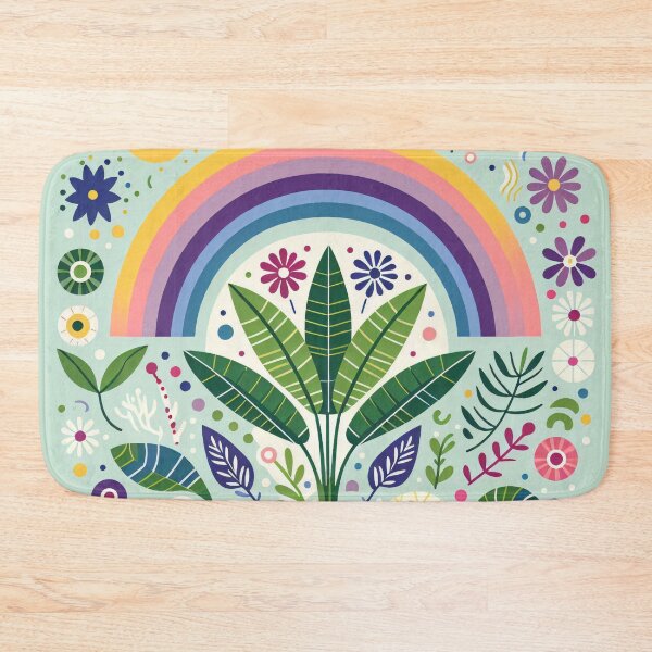 Item preview, Bird of Paradise Leaf Rainbow Vibrant Tropical Display - Scandinavian Folk Art by heidiannemorris © designed and sold by FOLK ART FUSION by heidiannemorris.