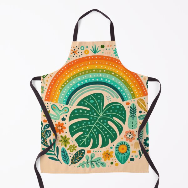 Item preview, Monstera Leaf Rainbow Intricate Tropical Bloom - Scandinavian Folk Art by heidiannemorris © designed and sold by FOLK ART FUSION by heidiannemorris.