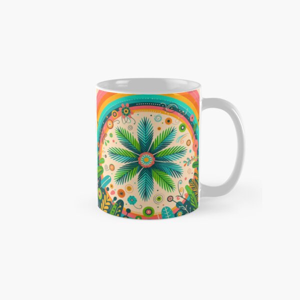 Item preview, Palm Frond Rainbow Vibrant Tropical Display - Scandinavian Folk Art by heidiannemorris © designed and sold by FOLK ART FUSION by heidiannemorris.