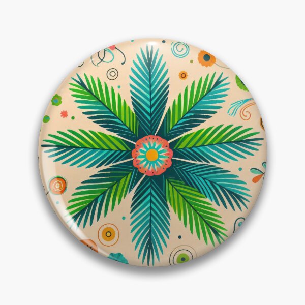 Item preview, Palm Frond Rainbow Vibrant Tropical Display - Scandinavian Folk Art by heidiannemorris © designed and sold by FOLK ART FUSION by heidiannemorris.