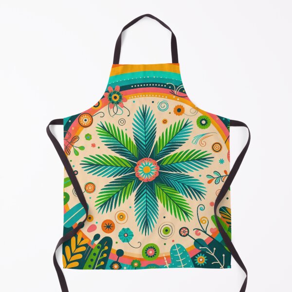 Item preview, Palm Frond Rainbow Vibrant Tropical Display - Scandinavian Folk Art by heidiannemorris © designed and sold by FOLK ART FUSION by heidiannemorris.