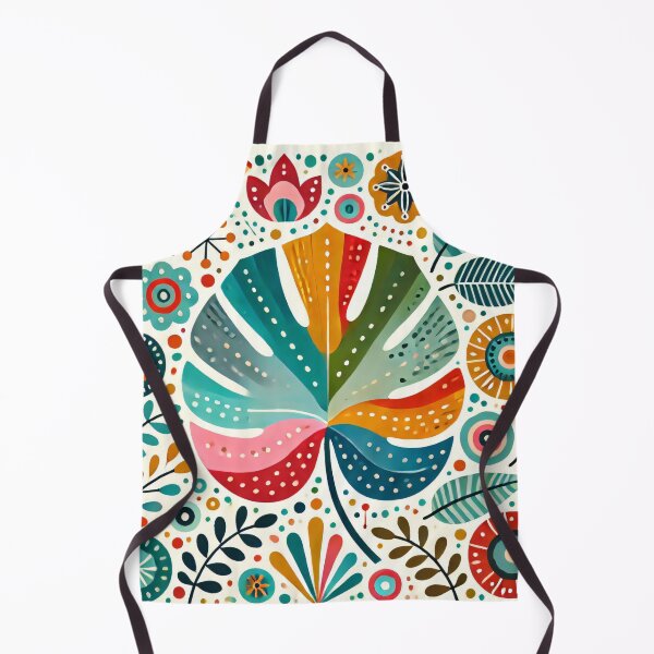 Item preview, Monstera Rainbow Leaf Vibrant Botanical Display - Scandinavian Folk Art by heidiannemorris © designed and sold by FOLK ART FUSION by heidiannemorris.