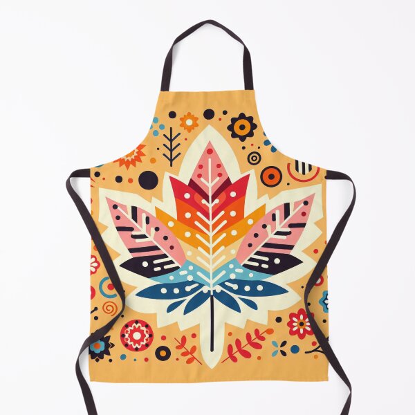 Item preview, Maple Leaf Rainbow Vibrant Autumnal Display - Scandinavian Folk Art by heidiannemorris © designed and sold by FOLK ART FUSION by heidiannemorris.