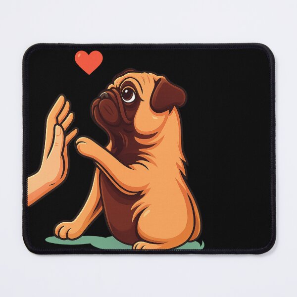 Item preview, Cute Pug High Five With Heart - Cartoon Pug Love Art designed and sold by THISPUGVIBE.