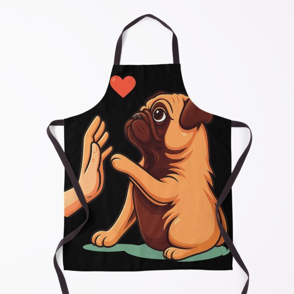 Item preview, Cute Pug High Five With Heart - Cartoon Pug Love Art designed and sold by THISPUGVIBE.