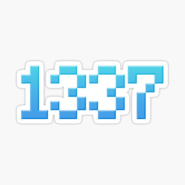 1337 - Leet in 8-bit Pixel Blue Sticker