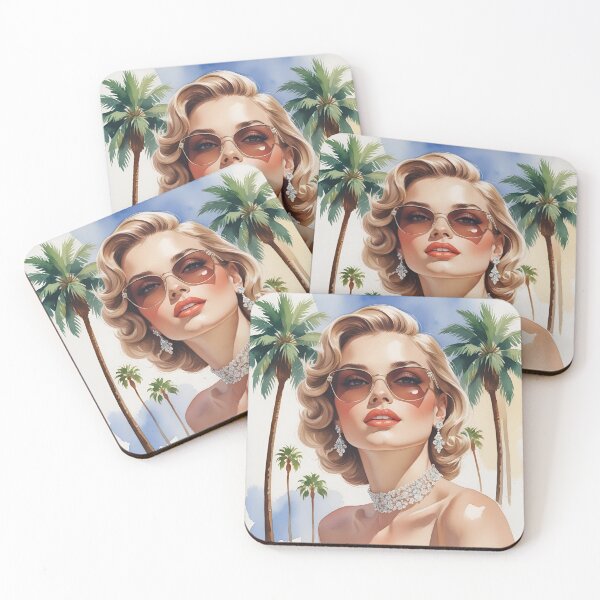 Item preview, Poolside Pearl Glamour – Palm Springs Retro Elegance designed and sold by RosieKingArt.