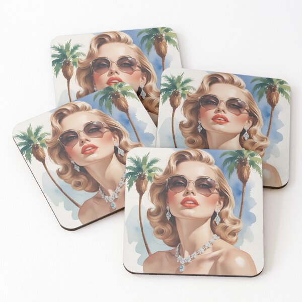 Item preview, Vintage Grace – Palm Springs Fashion Icon designed and sold by RosieKingArt.
