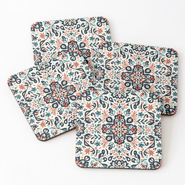 Item preview, Folk Art Pattern Intricate Botanical Motifs - Scandinavian Folk Art by heidiannemorris © designed and sold by FOLK ART FUSION by heidiannemorris.
