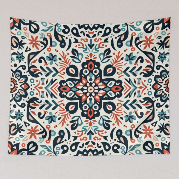 Item preview, Folk Art Pattern Intricate Botanical Motifs - Scandinavian Folk Art by heidiannemorris © designed and sold by FOLK ART FUSION by heidiannemorris.