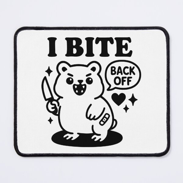 Item preview, I Bite Back Off – Funny Angry Hamster Sticker Design designed and sold by Parkerzz.
