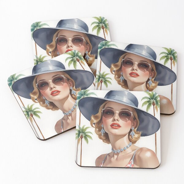 Item preview, Retro Rose – Palm Springs Beauty in Blush designed and sold by RosieKingArt.