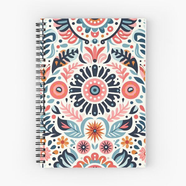 Item preview, Colourful Folk Art Pattern Vibrant Botanical Motifs - Scandinavian Folk Art by heidiannemorris © designed and sold by FOLK ART FUSION by heidiannemorris.