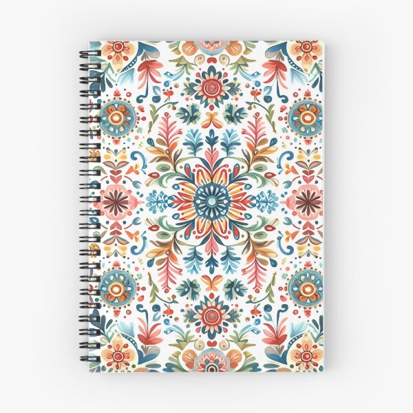 Item preview, Vibrant Folk Art Pattern Intricate Botanical Motifs - Scandinavian Folk Art by heidiannemorris © designed and sold by FOLK ART FUSION by heidiannemorris.