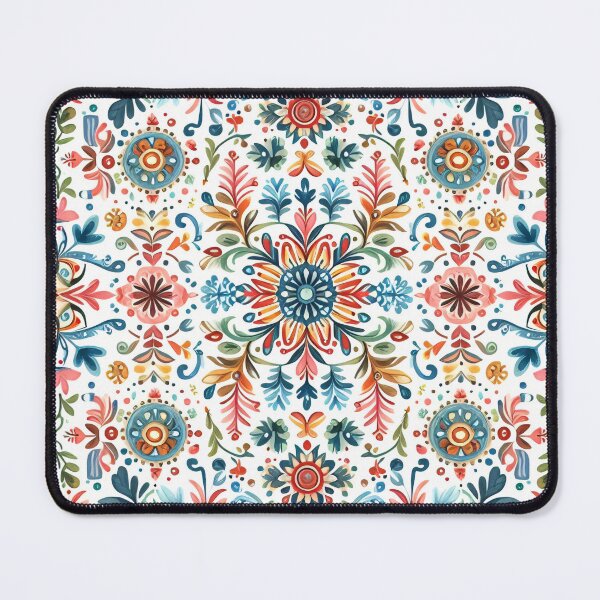 Item preview, Vibrant Folk Art Pattern Intricate Botanical Motifs - Scandinavian Folk Art by heidiannemorris © designed and sold by FOLK ART FUSION by heidiannemorris.