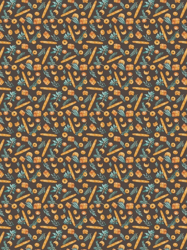 Thumbnail 4 of 4, A-Line Dress, Bread And Leaves Seamless Pattern designed and sold by legardenie.