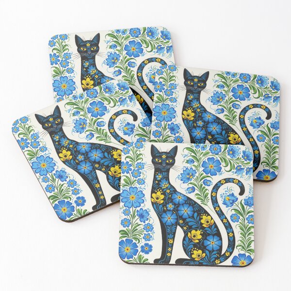 Item preview, Ukrainian cat floral design designed and sold by leilazarus.