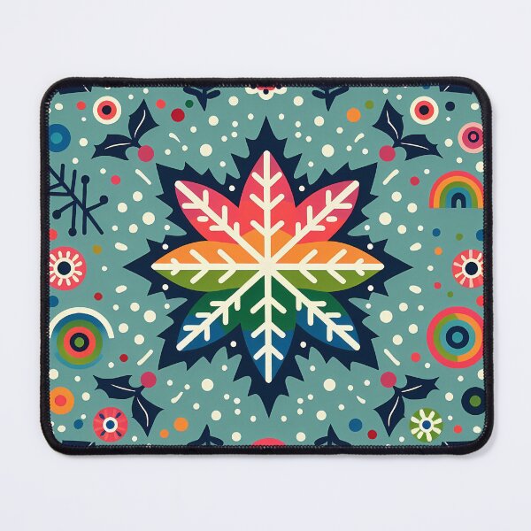 Item preview, Rainbow Snowflake Vibrant Botanical Scene - Scandinavian Folk Art by heidiannemorris © designed and sold by FOLK ART FUSION by heidiannemorris.