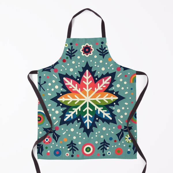 Item preview, Rainbow Snowflake Vibrant Botanical Scene - Scandinavian Folk Art by heidiannemorris © designed and sold by FOLK ART FUSION by heidiannemorris.