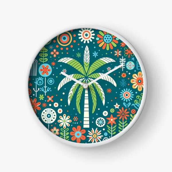 Item preview, Tropical Paradise Palm Tree - Scandinavian Folk Art by heidiannemorris © designed and sold by FOLK ART FUSION by heidiannemorris.