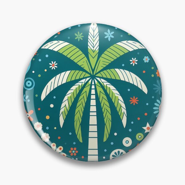Item preview, Tropical Paradise Palm Tree - Scandinavian Folk Art by heidiannemorris © designed and sold by FOLK ART FUSION by heidiannemorris.