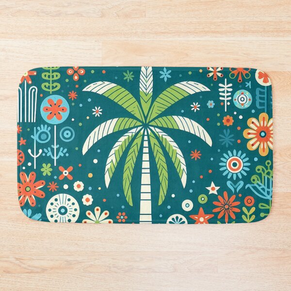 Item preview, Tropical Paradise Palm Tree - Scandinavian Folk Art by heidiannemorris © designed and sold by FOLK ART FUSION by heidiannemorris.