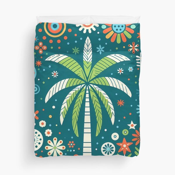Vista previa del artículo con la obra «Palmera del Paraíso Tropical - Arte Popular Escandinavo de heidiannemorris ©», diseñado y vendido por FOLK ART FUSION by heidiannemorris.