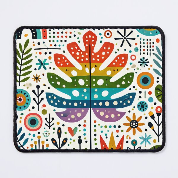 Item preview, Rainbow Monstera Leaf Vibrant Botanical Arrangement - Scandinavian Folk Art by heidiannemorris © designed and sold by FOLK ART FUSION by heidiannemorris.