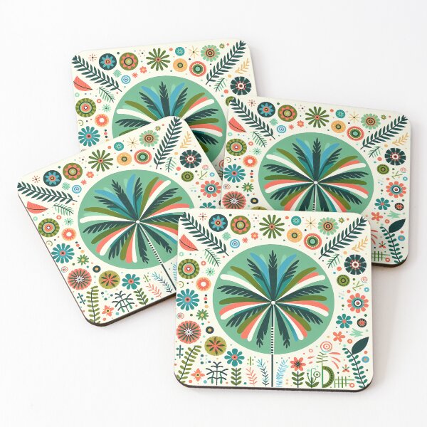 Item preview, Palm Tree Vibrant Botanical Display - Scandinavian Folk Art by heidiannemorris © designed and sold by FOLK ART FUSION by heidiannemorris.