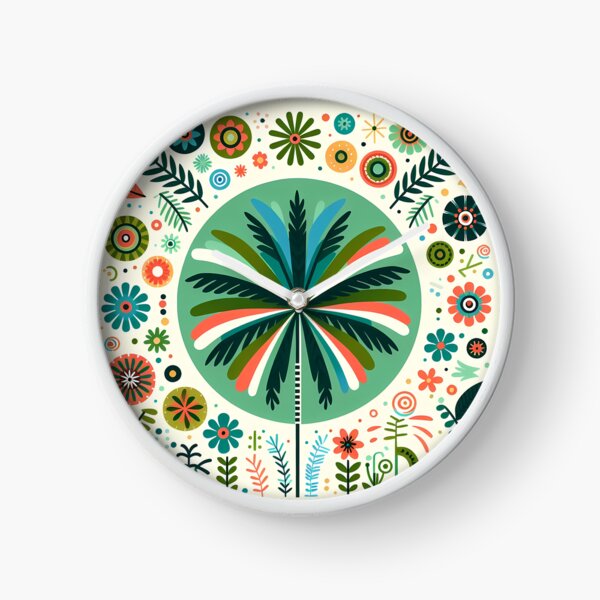 Item preview, Palm Tree Vibrant Botanical Display - Scandinavian Folk Art by heidiannemorris © designed and sold by FOLK ART FUSION by heidiannemorris.