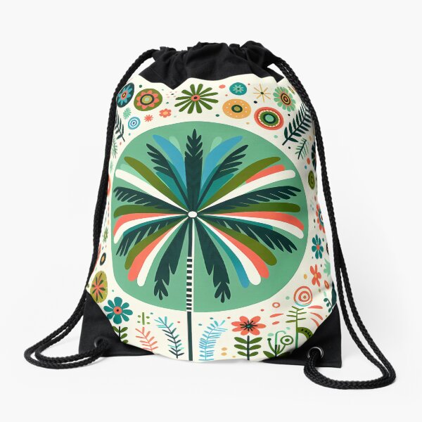 Item preview, Palm Tree Vibrant Botanical Display - Scandinavian Folk Art by heidiannemorris © designed and sold by FOLK ART FUSION by heidiannemorris.