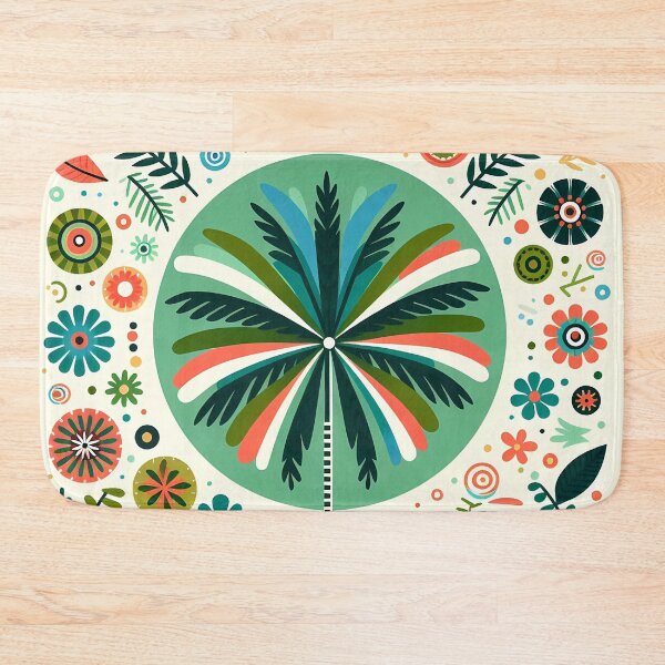 Item preview, Palm Tree Vibrant Botanical Display - Scandinavian Folk Art by heidiannemorris © designed and sold by FOLK ART FUSION by heidiannemorris.