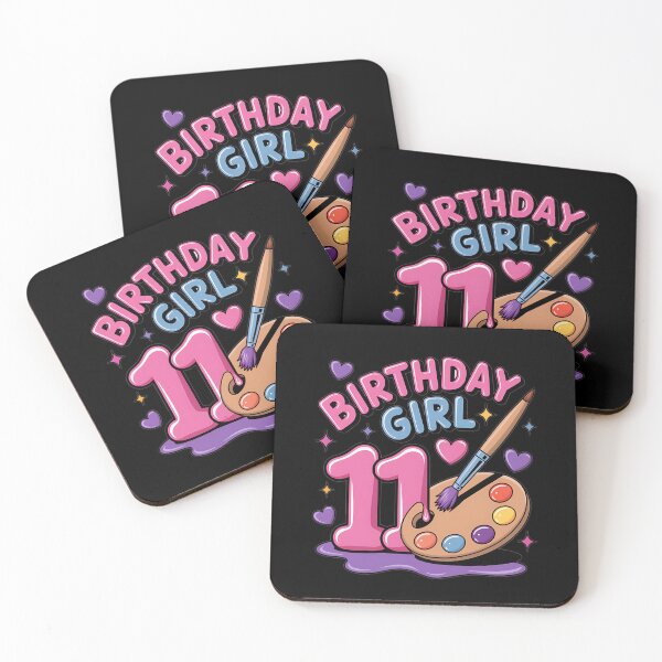 Item preview, 11th Birthday, Girl 11 Years, Painting Art, Number 11 designed and sold by MAKOPOKOShop.