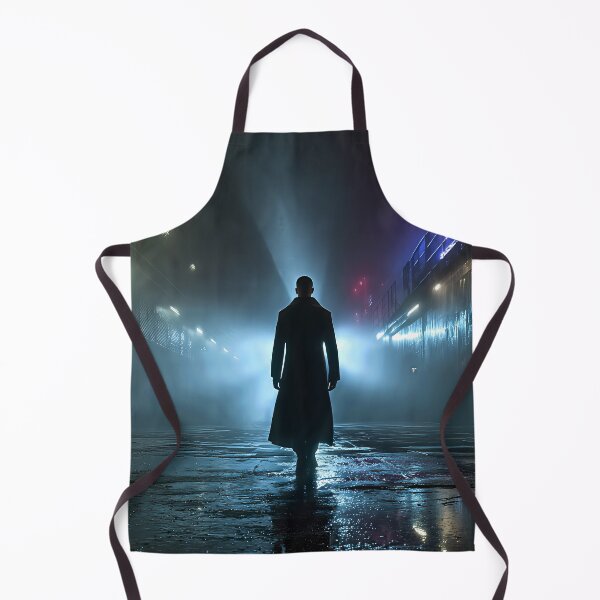 Item preview, Silhouette of a Mysterious Figure in a Misty Rain-Soaked Alley designed and sold by jecphotography and art.