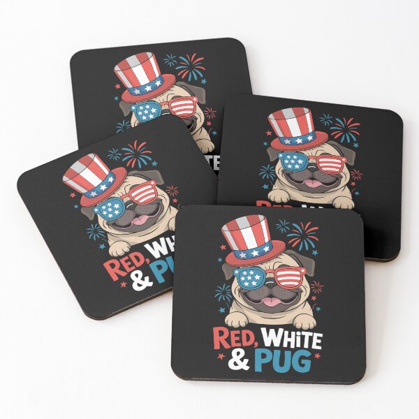 Item preview, Red White and Pug Independence Day USA Dog Lover 4th July designed and sold by brynatshop.