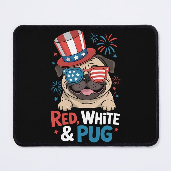 Item preview, Red White and Pug Independence Day USA Dog Lover 4th July designed and sold by brynatshop.