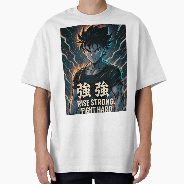 Vista previa del artículo con la obra «Levántate fuerte, lucha duro - Anime», diseñado y vendido por InkNoColor.