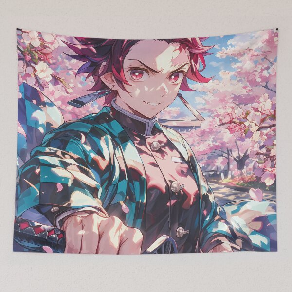 Item preview, Tanjiro Kamado Anime Cherry Blossom Warrior of Demon Slayer designed and sold by mildaclairmo.