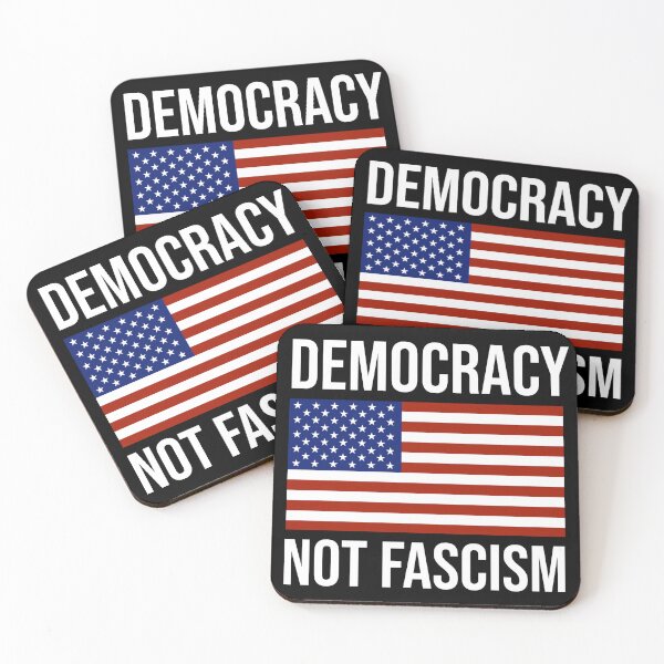 Item preview, Democracy not fascism flag design  designed and sold by Rachel the Artist .