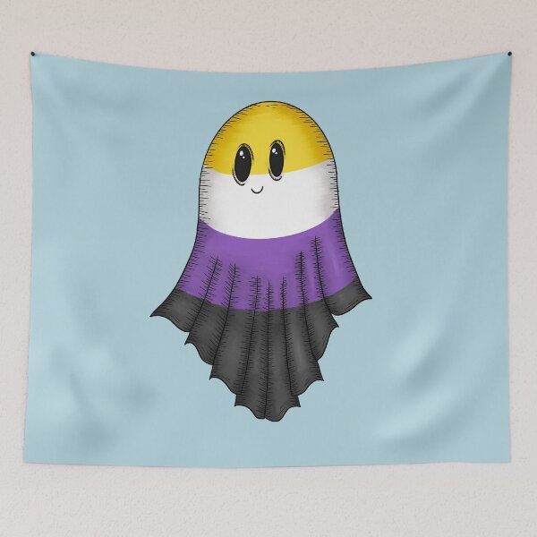 Item preview, Non-Binary Pride Ghost designed and sold by WrensDgtDesigns.