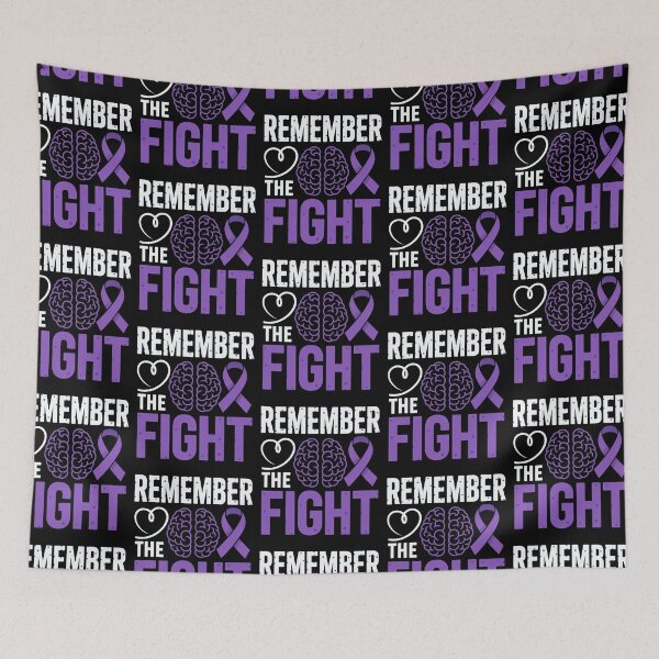 Item preview, Remember the Fight Brain Purple Ribbon Awareness designed and sold by Taans-Creation.
